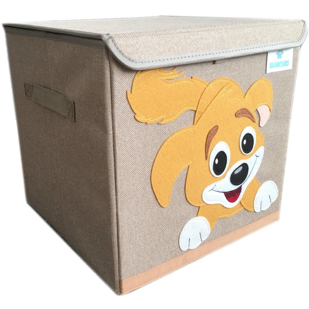 NWT Bearcubs Toy Box - Folding Canvas Small Cube Toy Chest for Toy Storage NEW